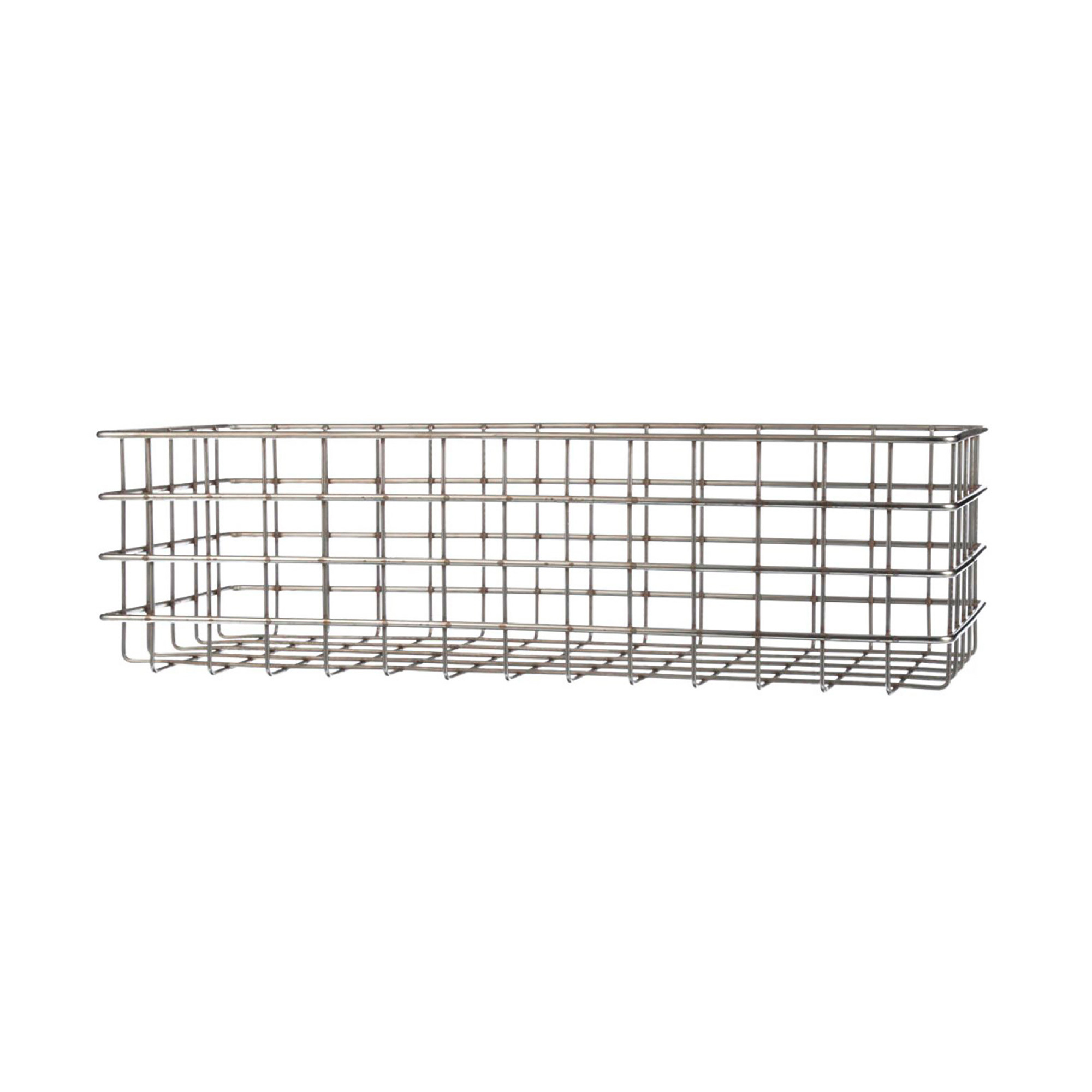 Marlin Stainless Steel Cross Wire Basket, Natural Finish, 20.88in.L x 8.62in.W x 6in.H